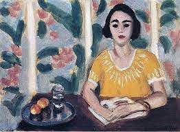 Mujer leyendo con duraznos. Matisse. 1923