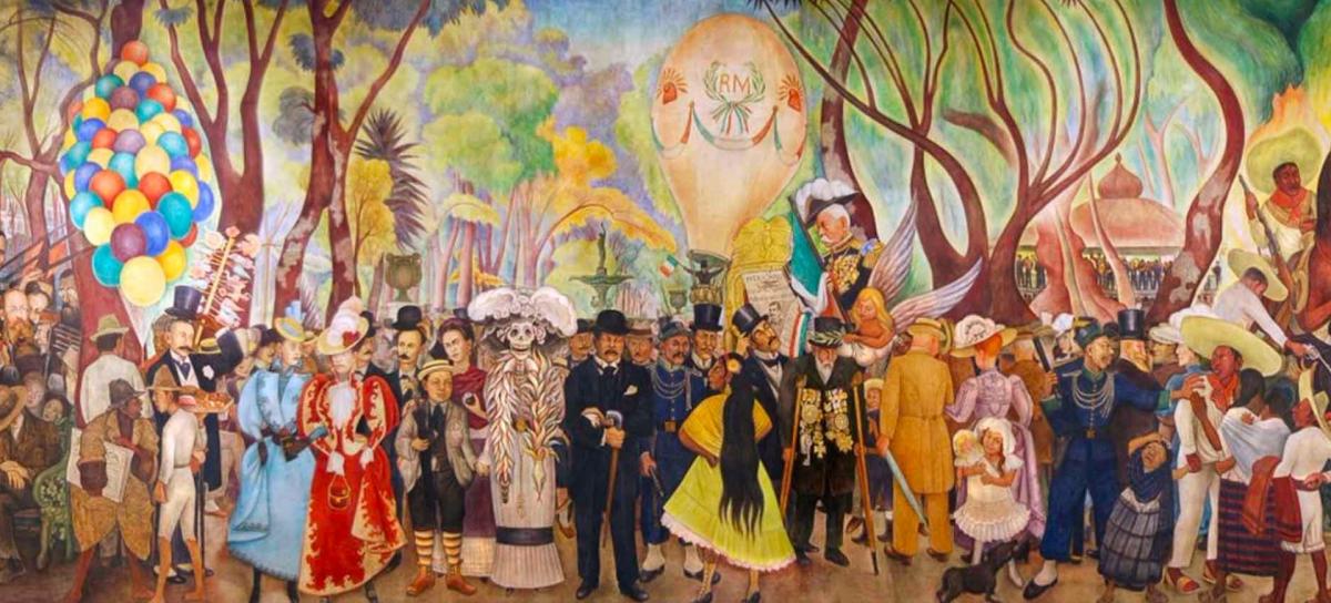 Fragmento de "Sueño de una tarde en la Alameda Central" de Diego Rivera. 1947. Museo Diego Rivera